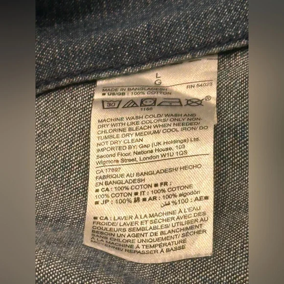 GAP Jean Denim Jacket with drawstring waist - Picture 6 of 6